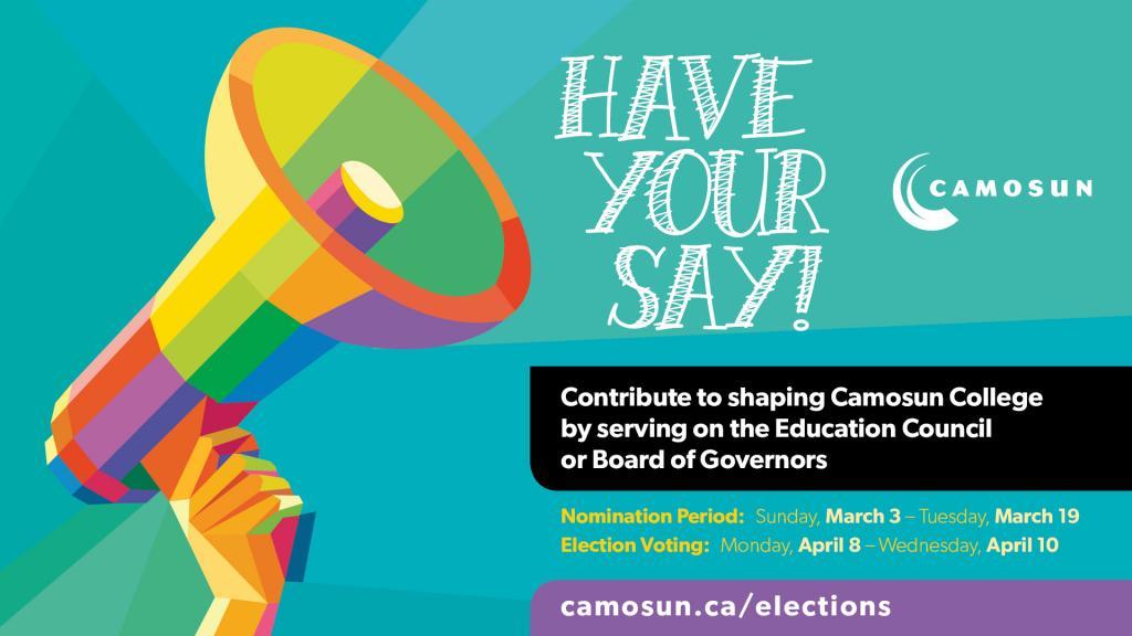 Elections for positions on both Camosun's Board of Govenors and Education Council (EdCo)